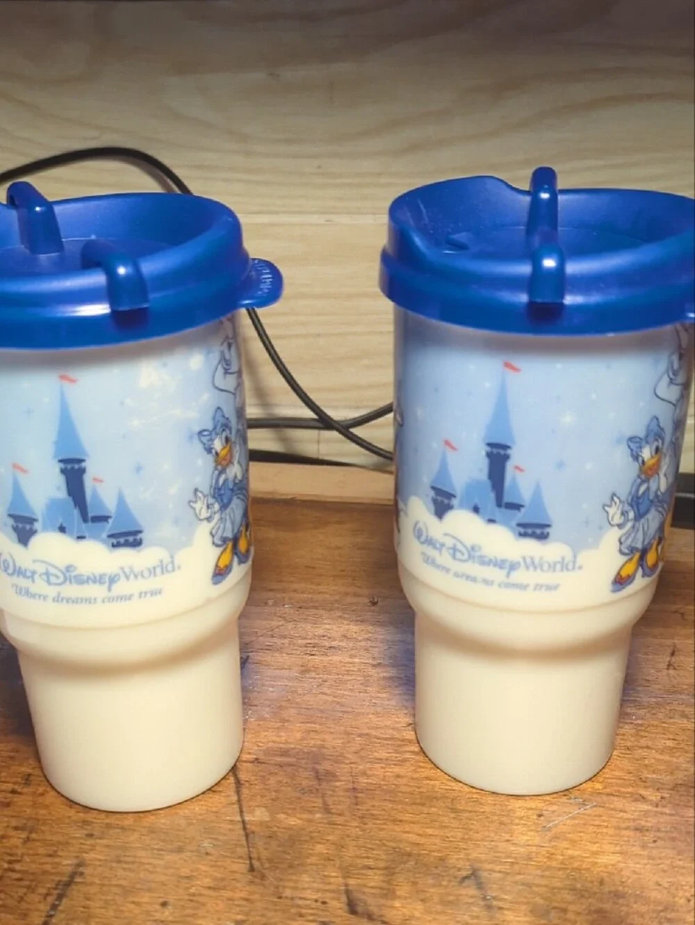 Disney Blue Mickey & Minnie Winter Travel Mugs (Pair)